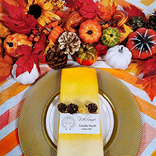 Supla 100 Pcs Thanksgiving Place Cards with Turkey Design Table Name Cards Escort Cards Guest Seating Number Cards Food Buffet Cards 3.9" x 2" Folded for Thanksgiving Dinner Table Setting - Thumbnail 3