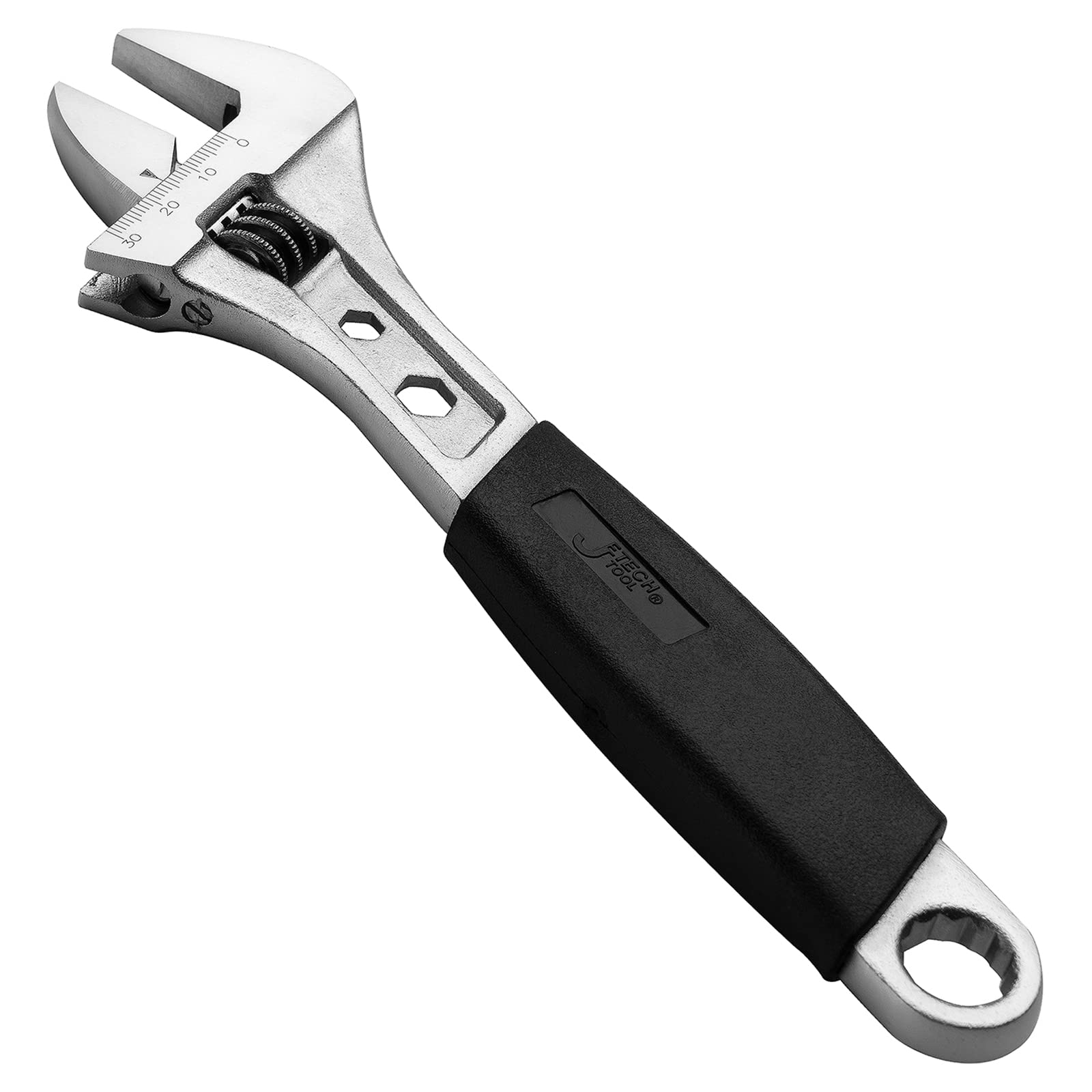 Jetech Adjustable Spanner - Professional Adjustable Wrench Shifting Spanner with Large Opening (Black, 200mm)