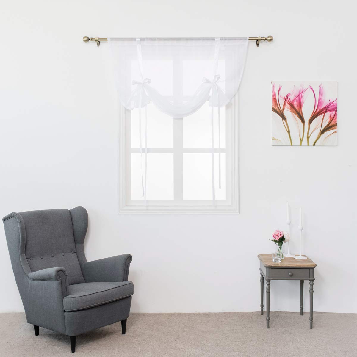 2019 Jarl Home Roman Shades Blinds Window Treatment White Sheer