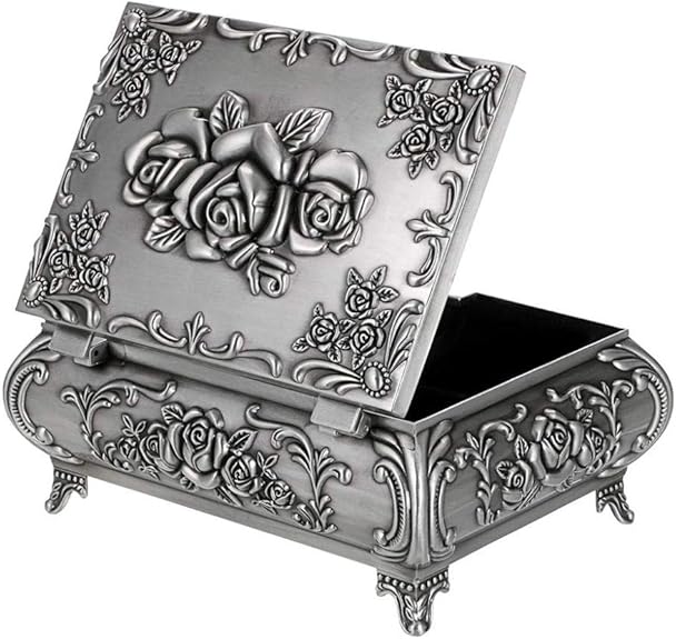 LIUJUAN Joyero Grande para Mujer Joyero De Metal Vintage Joyero Caja De