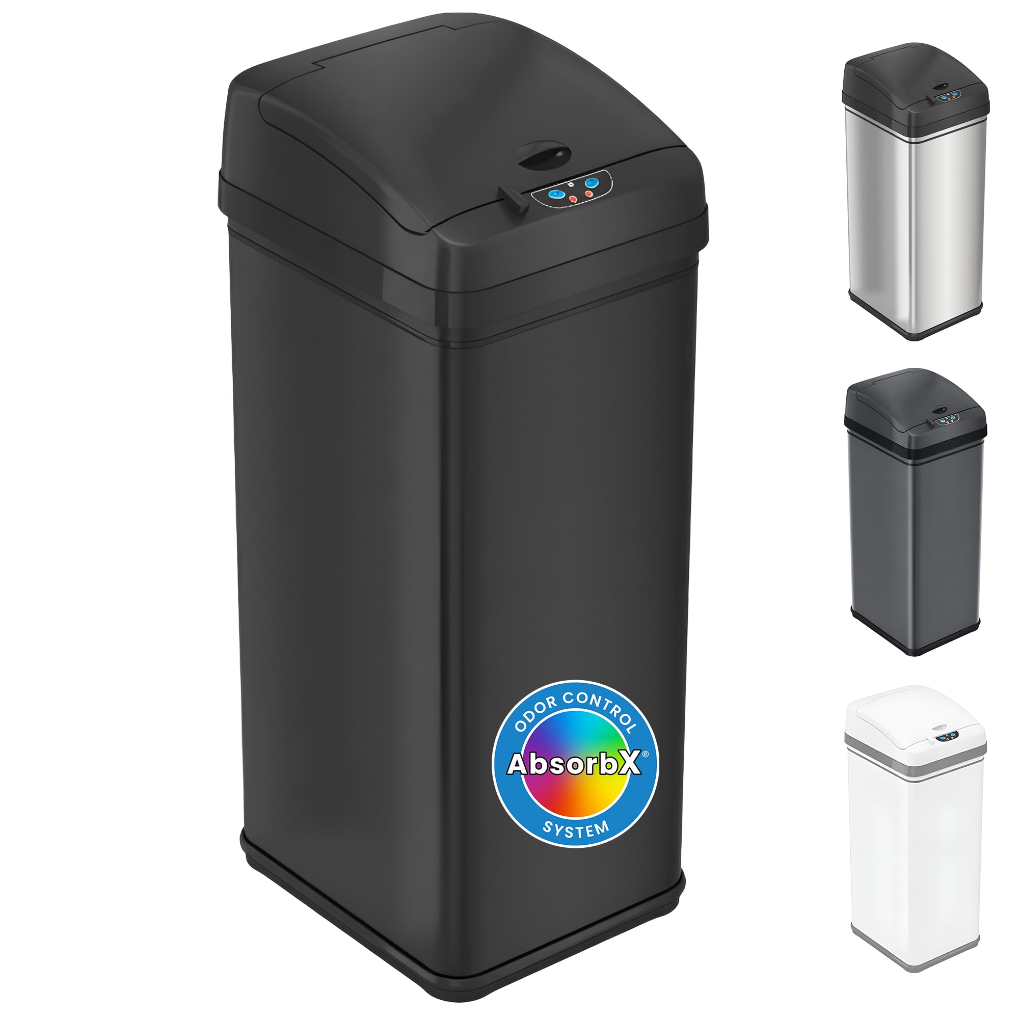 Photo 1 of **MISSING PARTS**
iTouchless 13 Gallon Kitchen Trash Can with Odor Filter, Automatic Motion Sensor Bin, Soft-Close Stainless Steel, Slim Wastebasket for Narrow Spaces, Matte Black