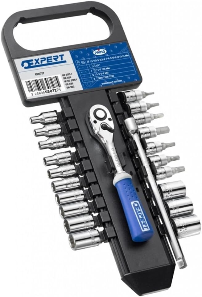 Expert E030727 Socket Spanner Set 1/4 Inch 22 Pieces