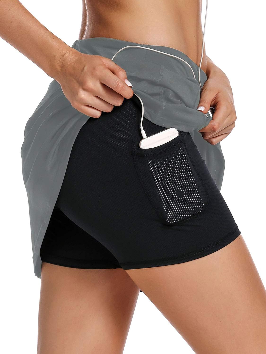 Raroauf Women's Active Athletic Anytime Skorts Underneath Shorts Lightweight Quick Dry Workout Skirt Pocket Size XS-2XL: Clothing