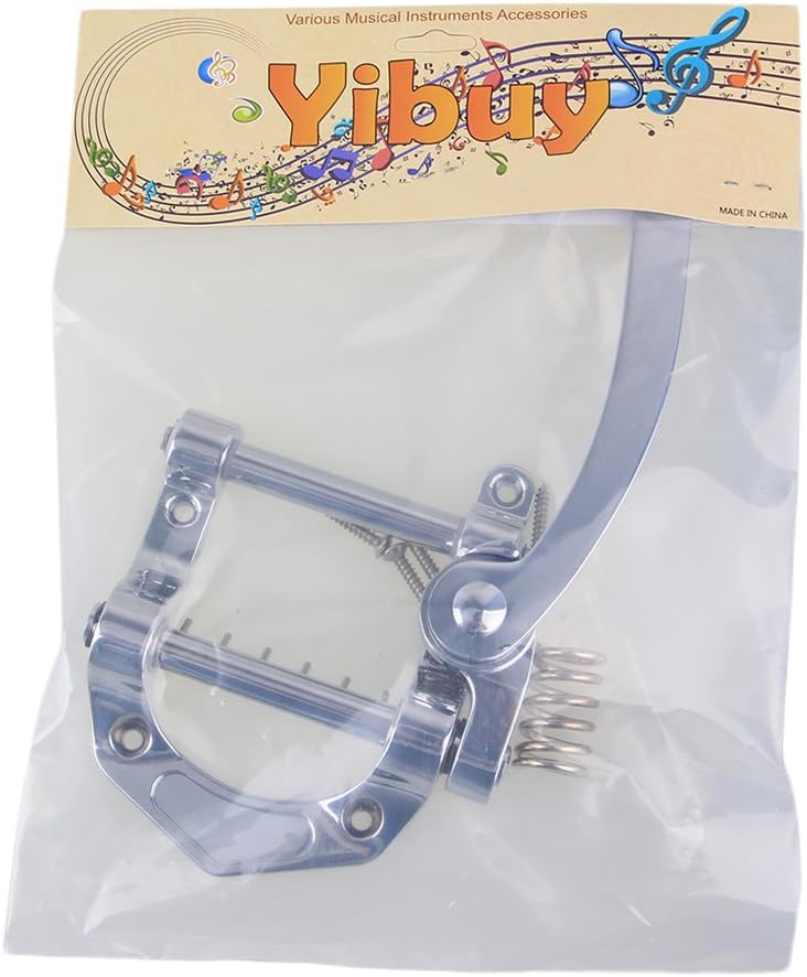 Yibuy 224 x 985mm zinc alloy silver electric guitar vibrato unit large bridge suitable for right hand use - Image 4