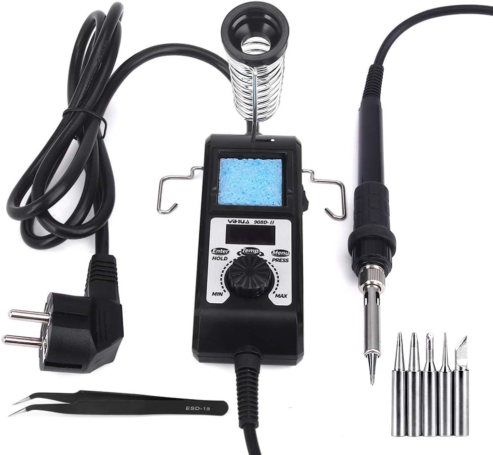 craftsman168 908D-II 60W Adjustable Temperature (194-896°F) Soldering Iron with Temperture Conversion, Temperture Corretion and Automatic Sleep Function