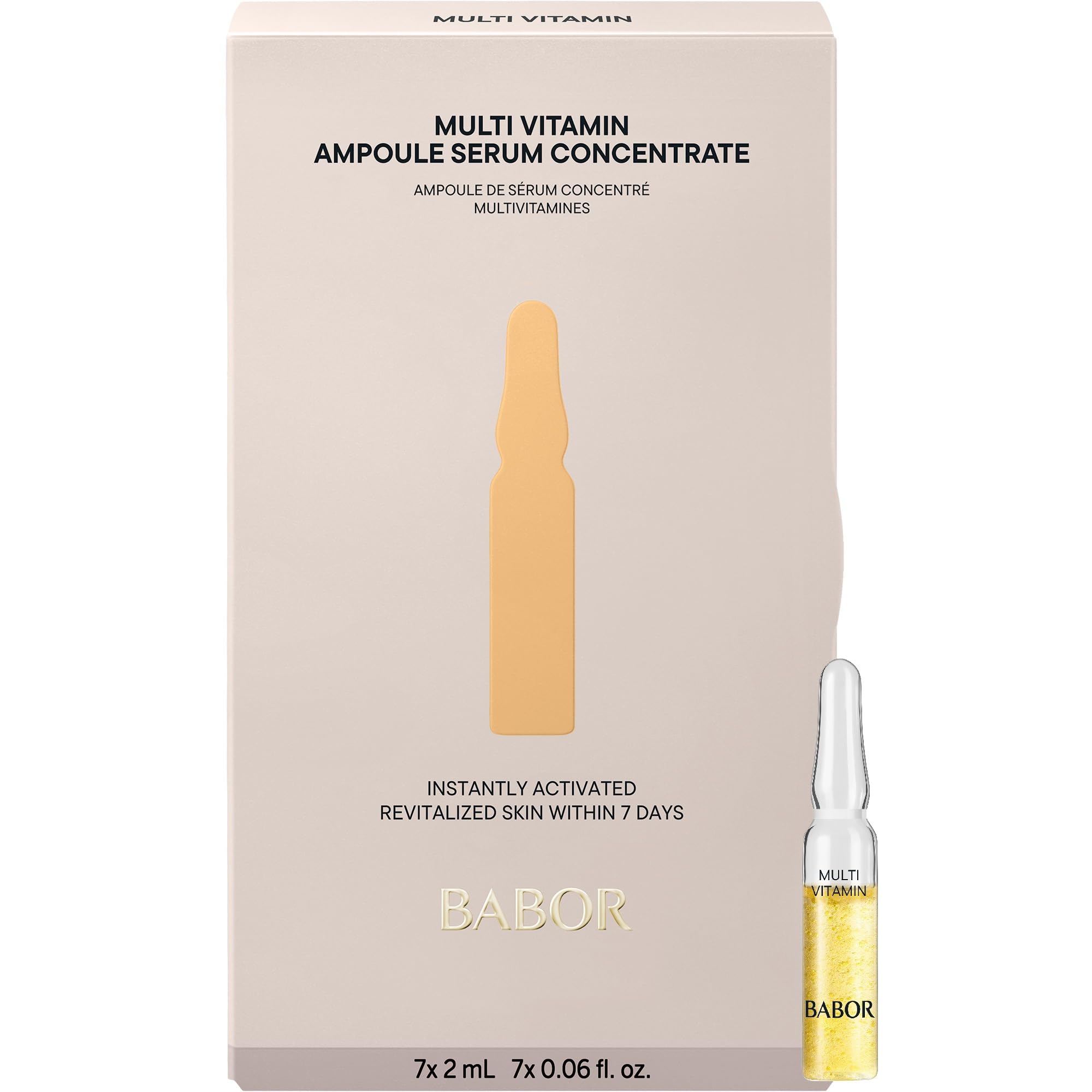 BABOR Multi Vitamin Serum Ampoules for the Face, with Vitamin E to Strengthen the Skin Barrier, 7 x 2 ml Concentrated Ampoules