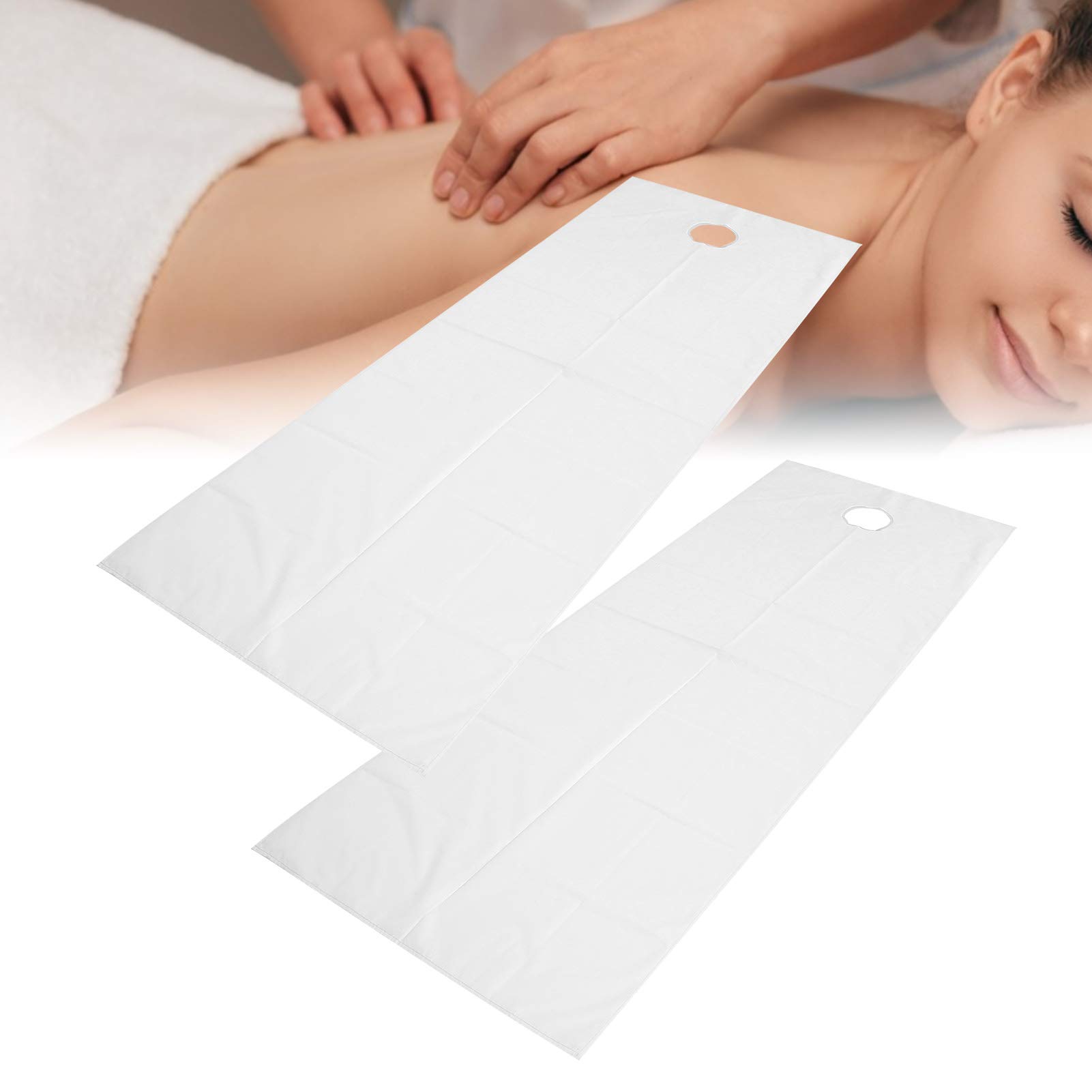 Beauty Salon Bed Sheets,2pcs Beauty Salon Bed Sheets for Sauna Hotel Massage,Breathable Oil Resistant Waterproof SPA Massage Table Cover with a Hole(white)