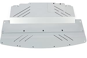 Kojem Engine Splash Shield Guard Compatible with 2007-2019 Infiniti G35 G37 Q40 Q60 (RWD only) & Nissan 370Z Silvery Aluminum Under Tray Cover Skid Plate