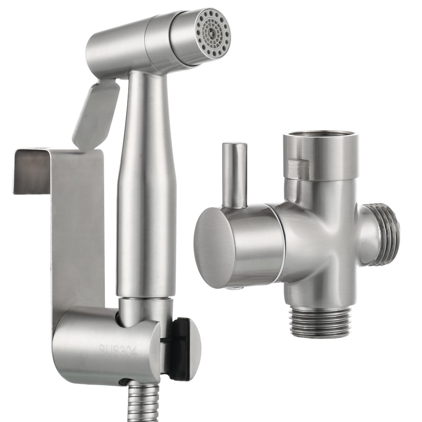 CIENCIA Bidet Hand Shower for Toilet Sprayer Premium Stainless Steel Sprayer Shattaf Complete Bidet Set for Toilet (WS024AF)