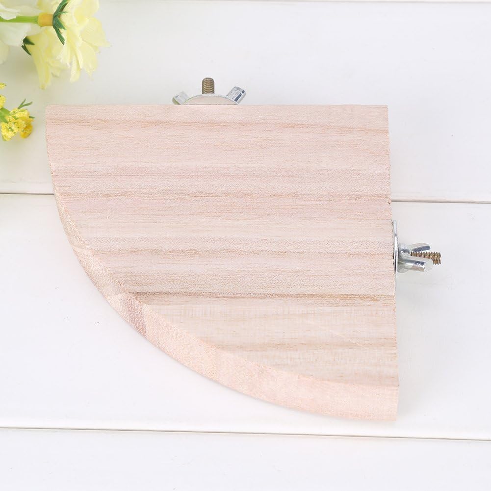 Sheens 2Pcs 100% Natural Wood Bird Perches Fan-shaped Jumping Platform Small Animal Rest Stand Corner Bird Cage Decorative Accessories - Image 4