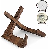 ANBOXIT Bowl Stands for Display, 6.5 Inch Plate Holder, Wooden Easel | Frame Holder, Display Stand for Large Deep Platters and Dishes, 6.5" H x 9" W x 7.9" D (For Bowls under 5" in Depth)