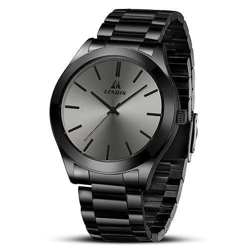 LN LENQIN Mens Watches Stainless Steel Watches Men Analog Quartz Watch 30M Waterproof Mens Wristwatches Business Designer Watch