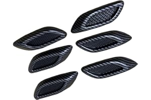 Diamall 6 PCS Car Fender Trim Decorative, Carbon Fiber Air Flow Fender Side Intake Vent Decoration Decal, Hood Vents Sticker Simulated Air Outlet, Sport Modified Accessories for Most Cars (Carbon)