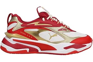 Puma Kids Boys Rs-Fast Glitz Running Sneakers Shoes - Gold, Red, White