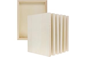 Bright Creations Canvas Boards for Painting - 9 x 12 in, Natural Wood, 6-Pack, Unfinished Deep Cradle - for DIY Wood Panel Signs & Painting Crafts