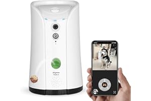 SKYMEE Dog Camera Treat Dispenser,WiFi Full HD Pet Camera with Two-Way Audio and Night Vision,Compatible with Alexa (2.4G WiFi ONLY) (Petalk AI)