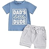 Kupretty Toddler Baby Boy Summer Clothes Letter Graphic Short Sleeve Shirt T-Shirt Tops + Casual Shorts Outfit Set