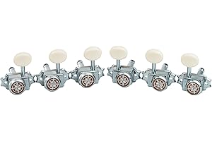 Guyker Guitar Locking Tuners (3L + 3R Handed) – Vintage Deluxe Lock String Tuning Key Pegs Machine Heads Replacement Parts – Chrome, Cream Handle