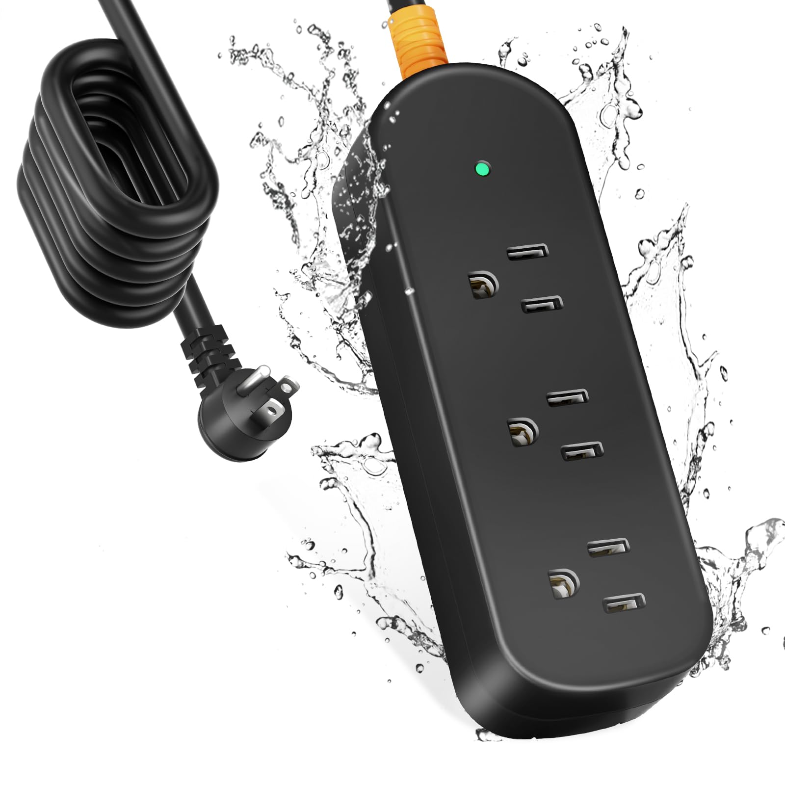 Photo 1 of Outdoor Surge Protector Power Strip Weatherproof, 3 FT Extension Cord Outdoor Power Strip Waterproof with 3 AC Outlets, 1625W Overload Protection, Shockproof - for Camping, Home, Dorm, Office