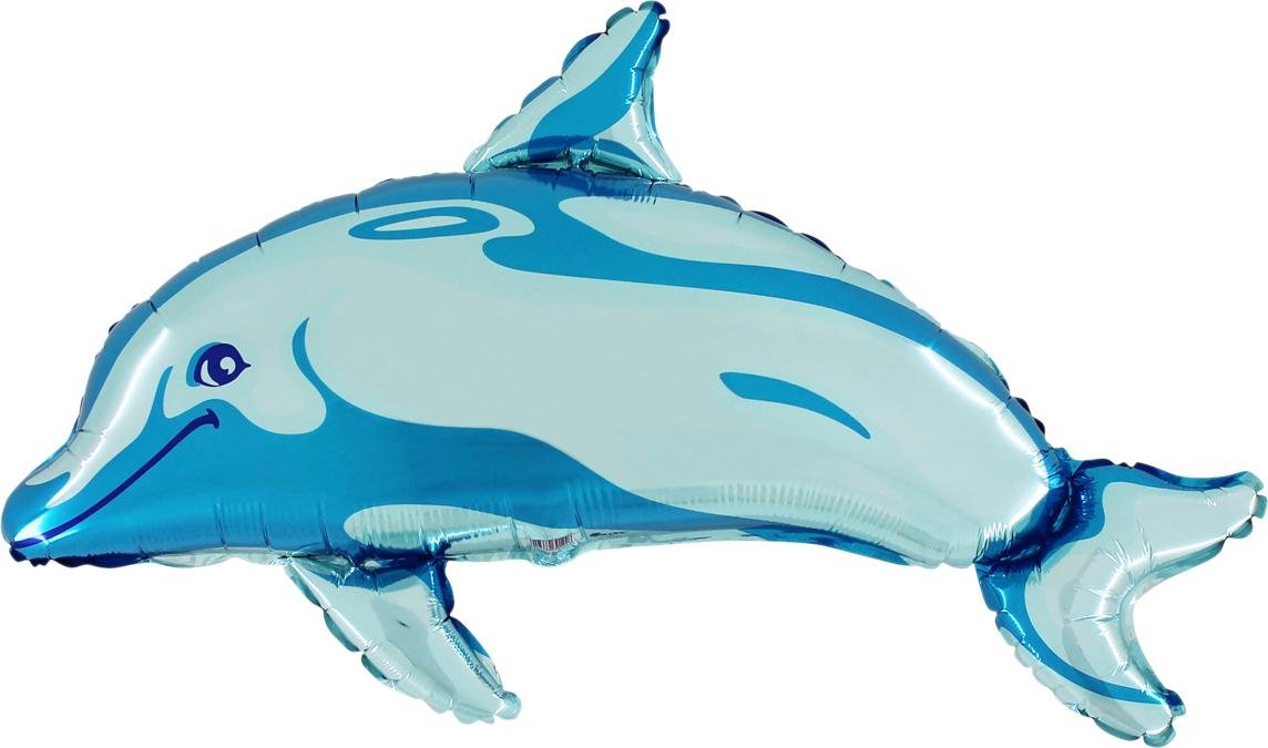 28 Inch Blue Dolphin Shaped Foil Balloon (CS55)