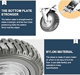 BWKJMY 8 Inch Heavy Duty Caster Wheels Set 4pcs Rubber Swivel Industrial Plate view 6