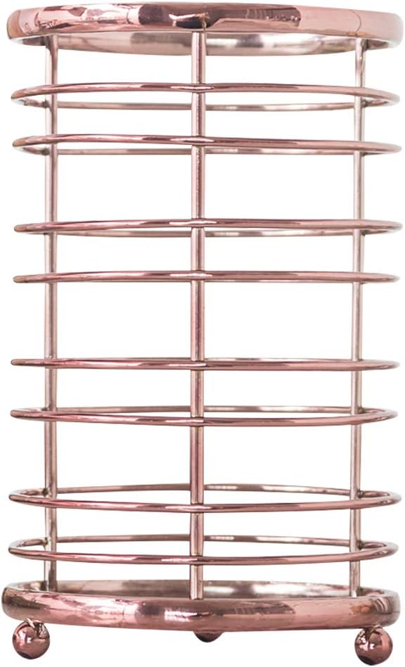 ORZ Rose Gold Kitchen Utensil Holder Flatware Organizer Caddy Storage Basket - Metal Wire