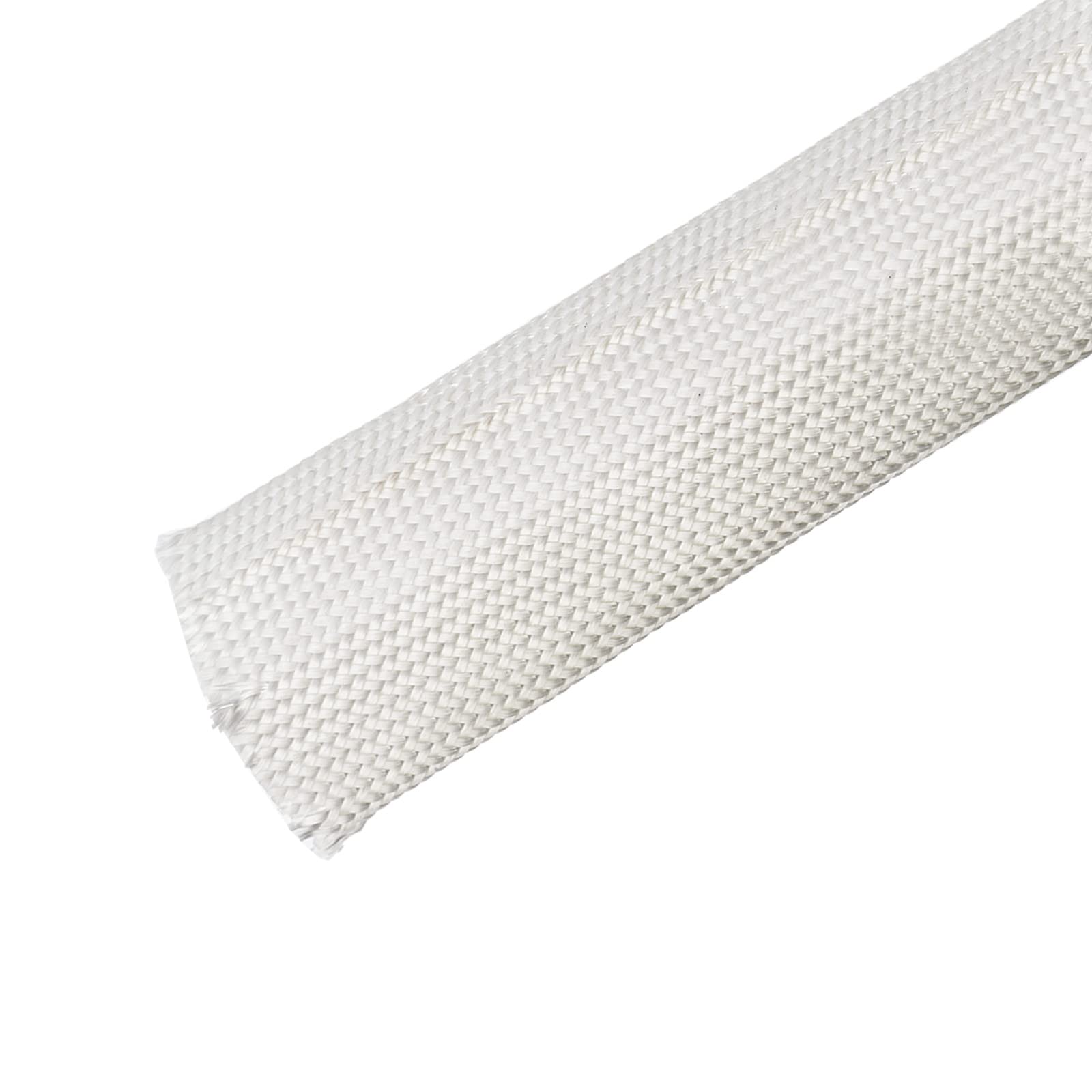 DMiotech 25mmx3.0m Fiberglass Sleeve Insulating Small Lines Fabric Tubing for Wire Protecting with Resin White