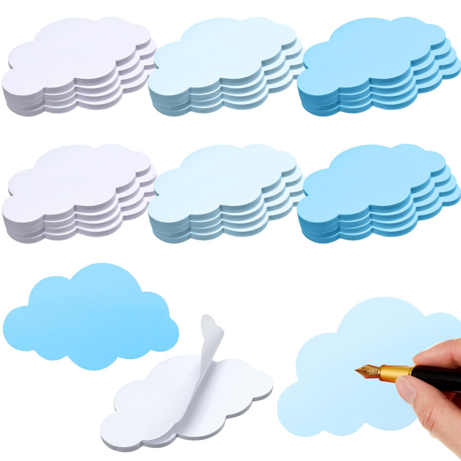 Photo 1 of Jetec 24 Pcs Cloud Sticky Notepads Self Sticky Memo Tabs Cute Easy to Post for Men Women Stationery Office Home Wedding Birthday Party Decor Teacher Appreciation Supplies, 30 Sheets/pad