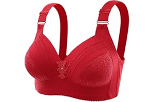 YRAETENM Bras for Women Front Closure Wireless Bras Plus Size Soft Support Push up Bras Daily Comfort Stretchy T-Shirt Bra