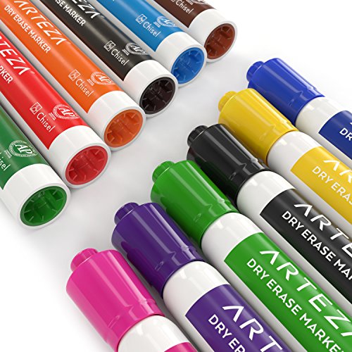 Arteza Dry Erase Markers, White Board Pens, 12 Colors, Multi color, Set of 48 Buy Online in