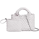 OUYGZOU Woven Tote Bag for Women with Coin Purse, Foldable Chain Small Crossbody Handbags, Fashion Shoulder Bag, Hobo Satchel