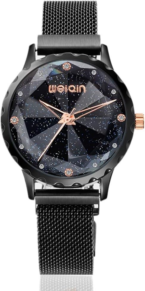 Fashion Watches for Women, Ladies Starry Sky Dial Stainless Steel Watches, Elegant Purple Bracelet Watches for Women