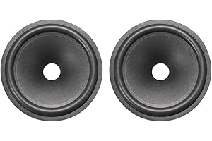 uxcell 6.5" Paper Speaker Cone Subwoofer Cones Drum Paper 1" Voice Coil Diameter with Foam Surround Dark Grey 2 Pcs