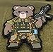 Patchlab Veteran Soldier Teddy PVC Rubber Morale Patch, Durable & Vibrant, Hook & Loop Attachment for Backpacks | Military Suit & Gun, 2.99x2.63