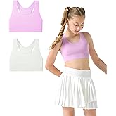 Sascina Girls Training Bras 7-12 Seamless First Bra Racerback Light Sports Bras - No Pads, Chest Double Lined