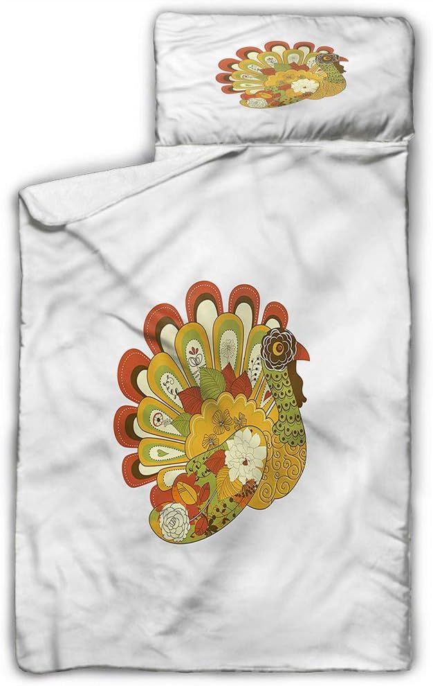Turkey Kids Nap Mat November Inspired Bird for Daycare and Preschool 50X20 INCH