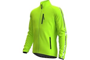 Wulibike Cycling Jackets for Men, Reflective Running Jacket Men Winter Cold Weather Cycling Clothing Full Zip with Pockets