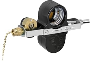 BSENTSTER Ceiling Fan Switch ZE-310D Light Socket Pull Chain Switch, Compatible with Hunter Fan, Ceiling Fan Lamp Light, Lamp Holder E95014- Brass Chain