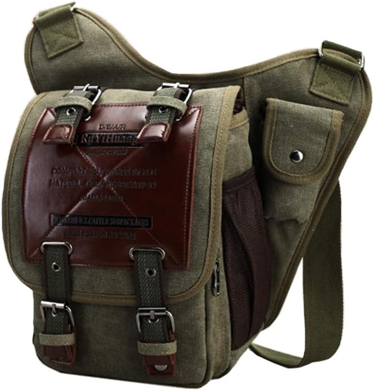 Mens Boys Vintage Canvas Bags Retro Single Shoulder Bag Military Messenger Bag