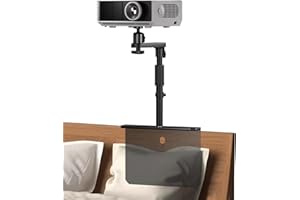 WAADIOT Bed Sofa Projector Stand, Height Adjustable Projector Mount Base, 360° Rotation, Universal Bedside Bracket Holder Compatible with XGIMI, VANKYO, Epson, Jinhoo, AuKing Projectors