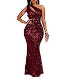 Cololura Women Sequin Elegant Sexy One Shoulder