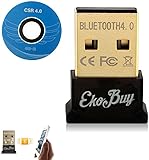 EkoBuy® Bluetooth 4.0 USB Dongle Adapter for PC with Gold Plated USB, Bluetooth Transmitter and Receiver For Windows 10/8.1/8/7/Vista - Plug and Play on Windows 10
