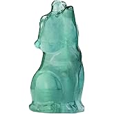 QLRSUXN Fluorite Howling Wolf Crystal Figurines, 2.2 Inch Wolf Totem Spirit Animal Statue Decor for Home Office Desk Altar, Hand Carved Natural Healing Crystal Sculpture Gifts for Women Men