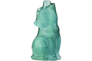 QLRSUXN Fluorite Howling Wolf Crystal Figurines, 2.2 Inch Wolf Totem Spirit Animal Statue Decor for Home Office Desk Altar, Hand Carved Natural Healing Crystal Sculpture Gifts for Women Men