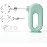 Wynboop Colorful Mini Cordless Hand Mixer, Self-Standing USB Rechargeable Handheld Egg Beater with 4 Speeds &amp; 2 Whisks, Lightweight Portable Electric Whisk for Kitchen Baking and Cooking(Green)