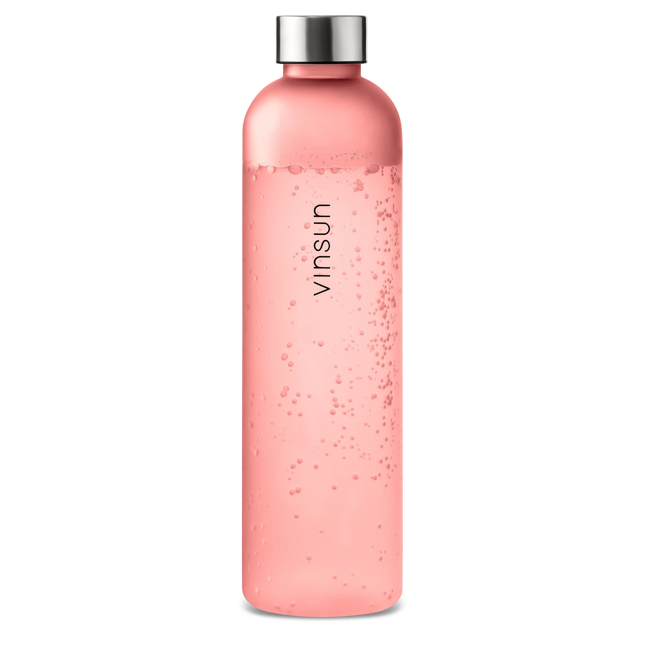 VINSUN Water Bottle 1L Pink, Leak-proof Water Flask - BPA free, Reusable, Tritan - Drinks Bottle for Sports, Gym, Travel, School, Cycling, Running, Work