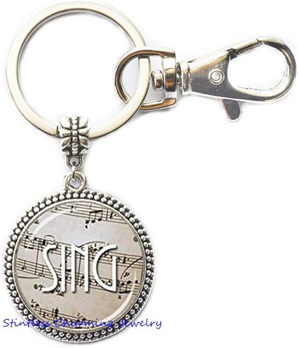 Amazon Co Jp Sing キーチェーン スイングキーリング シンガー ギフト セピアとホワイト ミュージシャンギフト シンガー キーチェーン 音楽 恋人 ギフト ミュージシャン ジュエリー 音楽教師 ギフト Jp159 25mm 文房具 オフィス用品