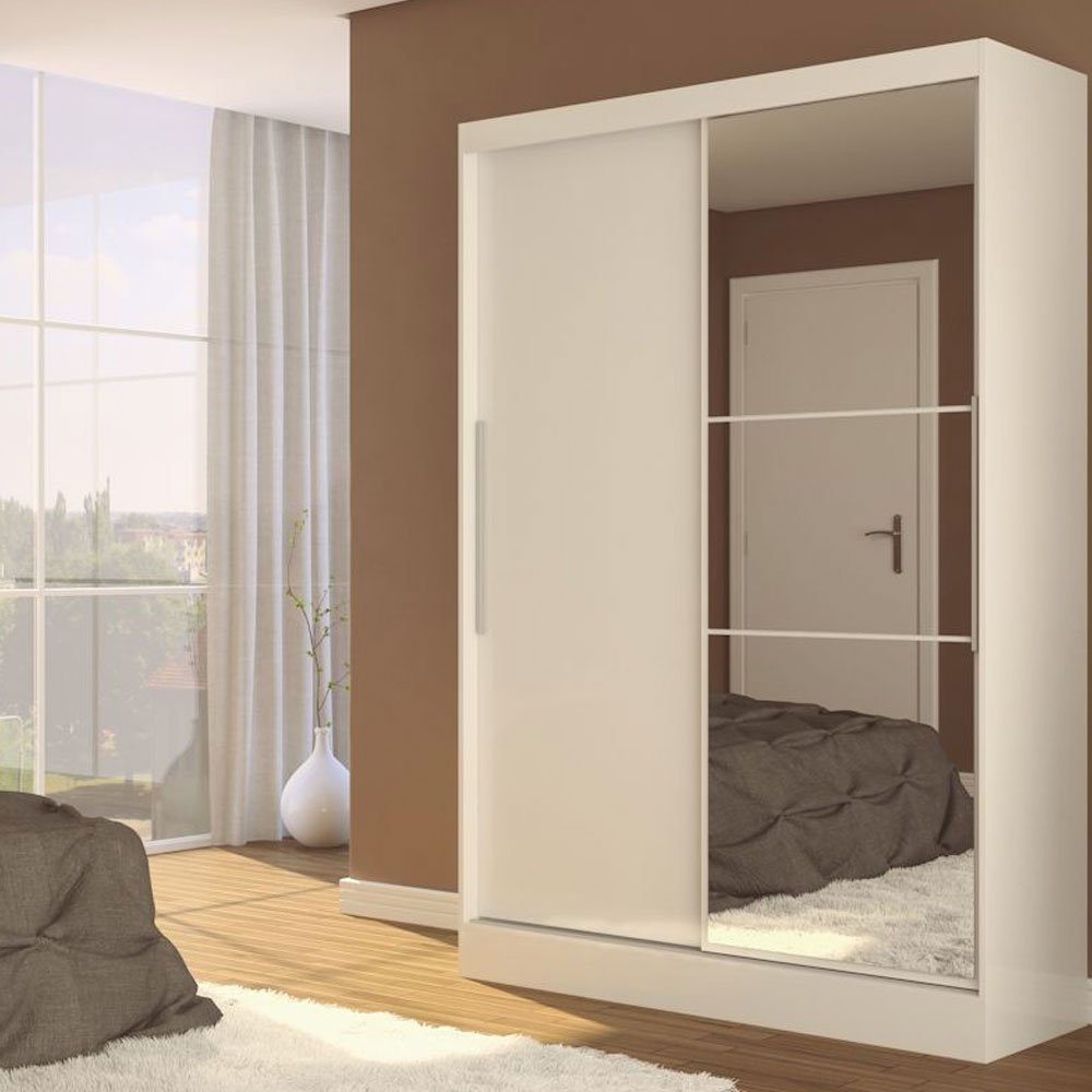 Birlea Lynx 2 Door Sliding Wardrobe Mirror In White Amazon Co Uk
