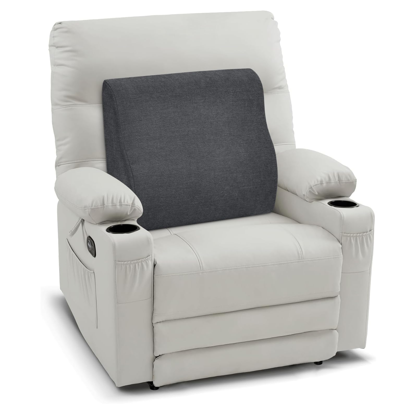 baibu Lumbar Support Pillow for Recliner Dual Layer Back Support Pillow with Memory Foam Ergonomic Orthopedic Couch Back Cushions for Lower Back Pain Relief Washable Cover- Black