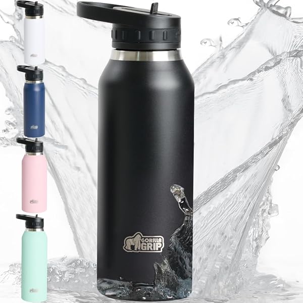 GORILLA GRIP HEAVY DUTY INSULATED WATER BOTTLE, 40...